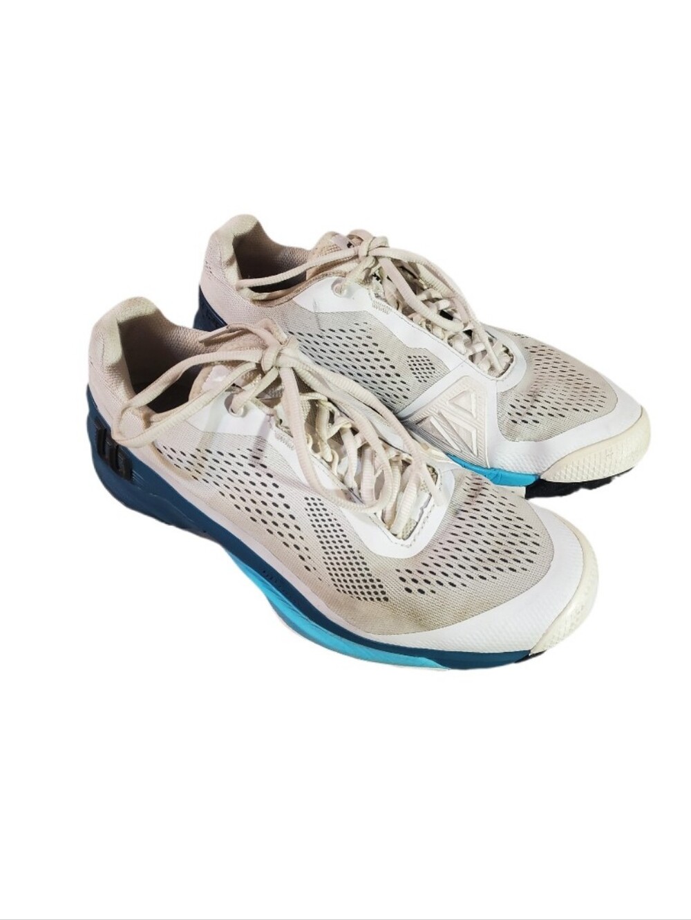 Wilson Men's Rush Pro 4.0 White Coral Blue Tennis Court Shoes Size 10